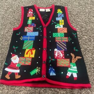 Bobbie Brooks vintage Christmas sweater vest size small